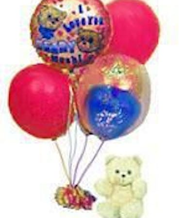Balloon Bouquet with Teddy Bear Included!